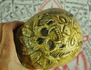 Ritual Skull Head Sak Yant Tattoo Thai Amulet Talisman Magical occult Fetish 5