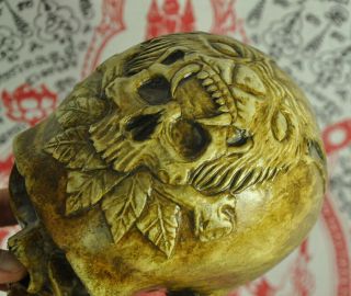 Ritual Skull Head Sak Yant Tattoo Thai Amulet Talisman Magical occult Fetish 6