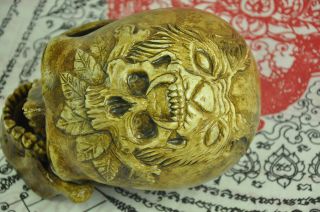 Ritual Skull Head Sak Yant Tattoo Thai Amulet Talisman Magical occult Fetish 8