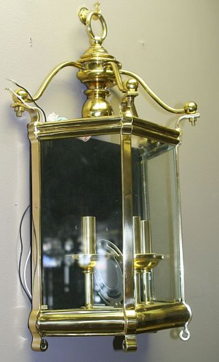 Large Solid Brass Indoor lantern 3 lights Wall Sconce 2