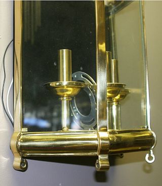 Large Solid Brass Indoor lantern 3 lights Wall Sconce 4