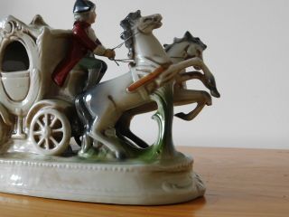 c.  19th - Antique German GDR Porcelain Horse Carriage Figure Figurine 11