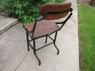 Vintage RARE Architect Industrial Drafting Desk Table Chair 3