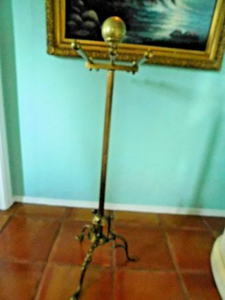 ANTIQUE VINTAGE ENGLISH BRASS CLOTHING / PANTS VALET STAND / EARLY 1900 ' s 6
