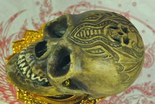 Ritual Skull Head Tattoo Thai Amulet Talisman Magic mystic Voodoo occult Shaman 3