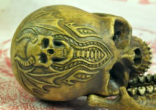 Ritual Skull Head Tattoo Thai Amulet Talisman Magic mystic Voodoo occult Shaman 8