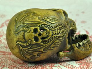 Ritual Skull Head Tattoo Thai Amulet Talisman Magic mystic Voodoo occult Shaman 9