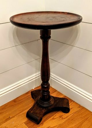 Vintage Ethan Allen Wood Plant Stand Round End Table Colonial 2