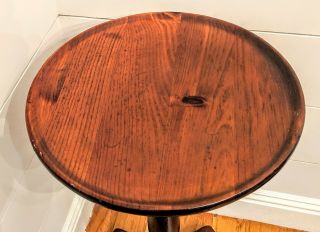 Vintage Ethan Allen Wood Plant Stand Round End Table Colonial 3