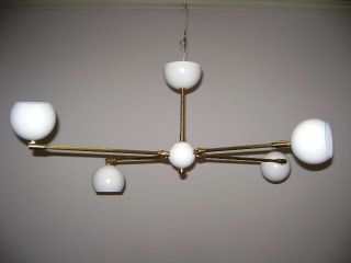 4 - Ball GLOBE Adjustable CEILING LIGHT or WALL SCONCE Mid Century DECO Atomic 50s 2