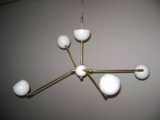 4 - Ball GLOBE Adjustable CEILING LIGHT or WALL SCONCE Mid Century DECO Atomic 50s 3