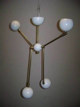 4 - Ball GLOBE Adjustable CEILING LIGHT or WALL SCONCE Mid Century DECO Atomic 50s 5