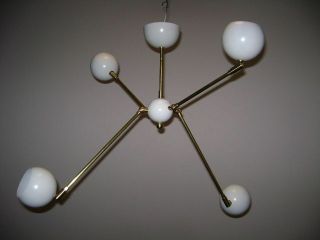 4 - Ball GLOBE Adjustable CEILING LIGHT or WALL SCONCE Mid Century DECO Atomic 50s 6