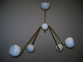 4 - Ball GLOBE Adjustable CEILING LIGHT or WALL SCONCE Mid Century DECO Atomic 50s 8