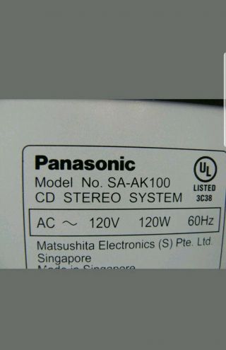 Panasonic SA - AK100 AM/FM Tuner DUAL CASSETTE DECK & 5 CD Boombox (WITH REMOTE) 12