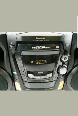 Panasonic SA - AK100 AM/FM Tuner DUAL CASSETTE DECK & 5 CD Boombox (WITH REMOTE) 5