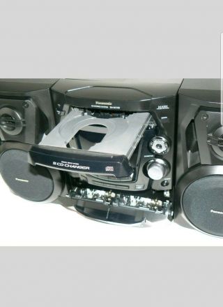 Panasonic SA - AK100 AM/FM Tuner DUAL CASSETTE DECK & 5 CD Boombox (WITH REMOTE) 6