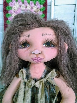 Primitive FoLk ArT Doll 14 Inches Hand Painted OOAK Country 4