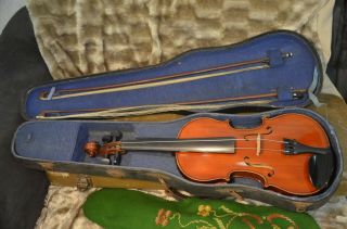 Old French Violin 3/4 Size With Bows And Case
