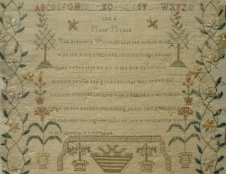 EARLY 19TH CENTURY PROSE,  MOTIF & ALPHABET SAMPLER BY MARY MOORE - 1804 10