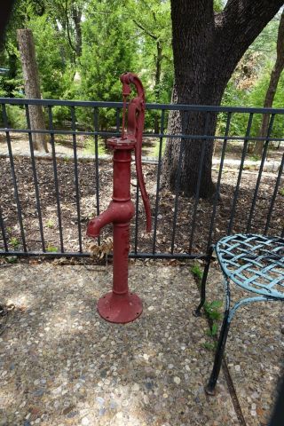 Antique Water Pump / Hand Water Well Pump / Red Jacket Pump