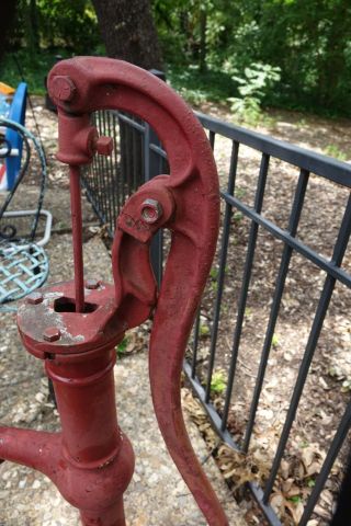 Antique water pump / hand water well pump / red jacket pump 4