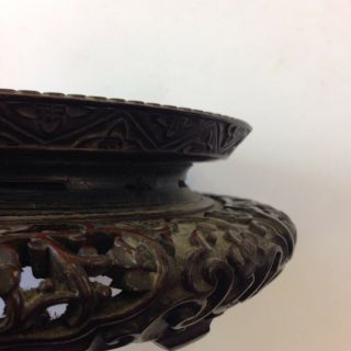 Antique Chinese Finely Carved Hardwood Stand For Vase Ginger Jar 19.  5cm 10
