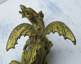 Antique French gilt bronze ormolu dragon mounts,  furniture adornments 11