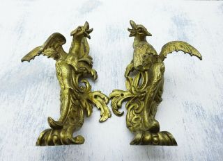 Antique French Gilt Bronze Ormolu Dragon Mounts,  Furniture Adornments