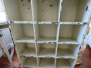OMG Old Vintage Chippy WHITE Wood CUBBY CABINET DISPLAY 15 Numbered Cubbies 4