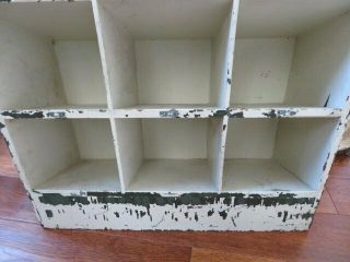 OMG Old Vintage Chippy WHITE Wood CUBBY CABINET DISPLAY 15 Numbered Cubbies 7