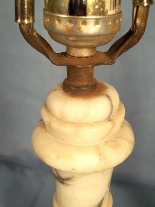 EARLY 20th CENTURY FLUTED COLUMN MARBLE LAMPS ON STEPPED PLINTH BASE 9