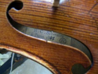 A fine old violin labeled H.  C Silvestre Paris 1885,  sound. 9