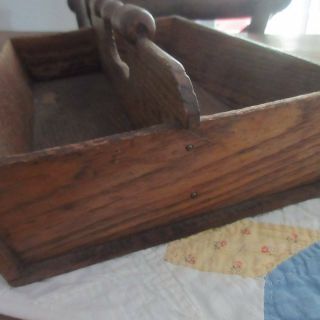 Patina Antique Wooden Tray Box Cutlery Caddy Display