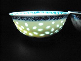6 X IMPRESSIVE Chinese Oriental Porcelain Famille Rose Blue White Tea Bowls 5