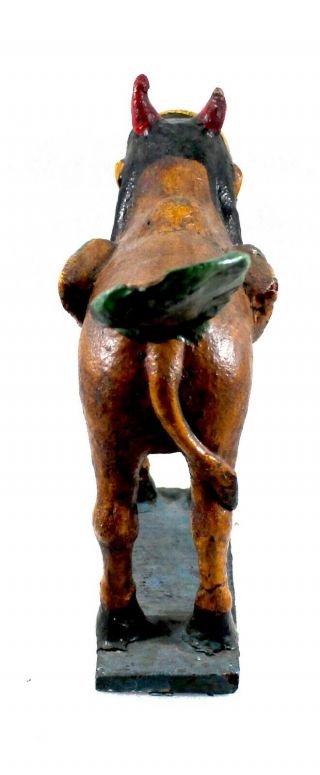Vintage Old Antique Wooden Kamdhenu Cow Statue Figure Sculpture Decorative 7
