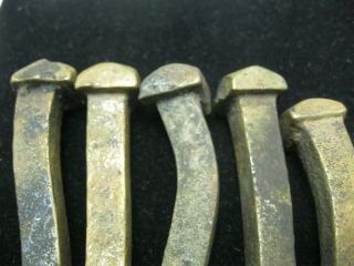 5 PIECE DECK NAILS FROM A SPANISH GALLEON CENTURY ' S OLD SHIPWRECK ARTIFACT LOOK 7