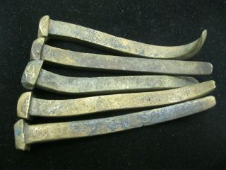 5 PIECE DECK NAILS FROM A SPANISH GALLEON CENTURY ' S OLD SHIPWRECK ARTIFACT LOOK 9