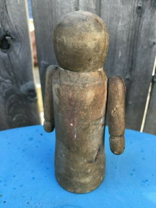 Antique Vintage Wooden Primitive Toy Piece Part Figure Moveable Arms Barn Find