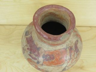 Pre - Columbian Artifact? Mayan Clay Pottery Tripod Vessel Vase Jug 6 1/4 