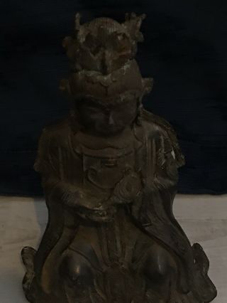 Antique Chinese Bronze Buddha - Possibly Ming Or Qing Dynasty 4