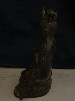 Antique Chinese Bronze Buddha - Possibly Ming Or Qing Dynasty 5