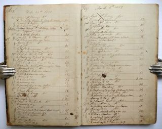 LAKE WINNIPESAUKEE NH BLACKSMITH SHOP Handwritten Ledger/Work Diary RARE 1845 7