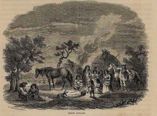 Tejon Indians,  Antique Print,  Native American,  California,  Old West