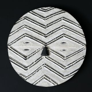 Teke Geometrical African Mask Wood Antique Vintage White Primitive Large