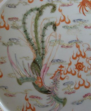 Very Good Chinese Antique Porcelain Phoenix & Dragon Tray/Plate Guangxu 19th C 5