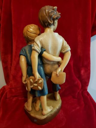 Vintage Jobin Brienz Switzerland 3855 Hand - Carved Wooden Boy and Girl 20 