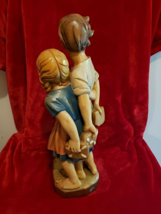 Vintage Jobin Brienz Switzerland 3855 Hand - Carved Wooden Boy and Girl 20 