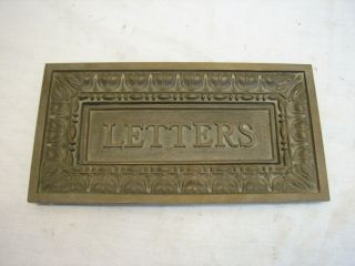 Early Door Hardware Cast Brass Letters Mail Pass Thru Slot Door Ornate Hardware