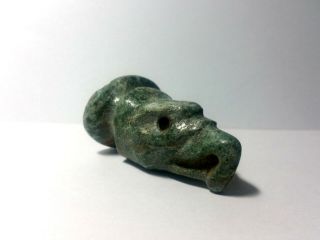 Pre - Columbian Avian Lip Plug Labret Jadeite